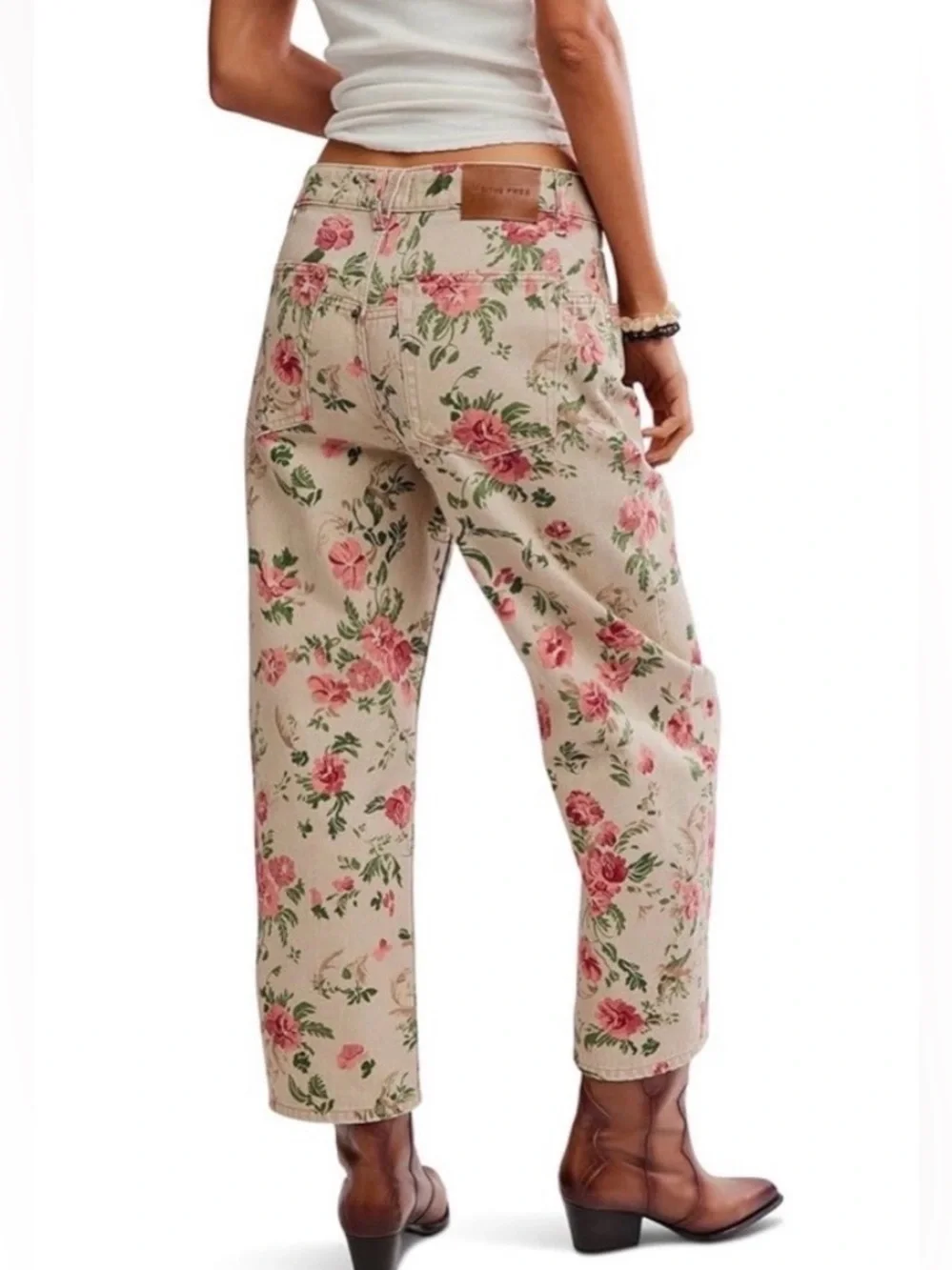 BNWT we the free deep trance floral print boyfriend jeans - Picture 2 of 6